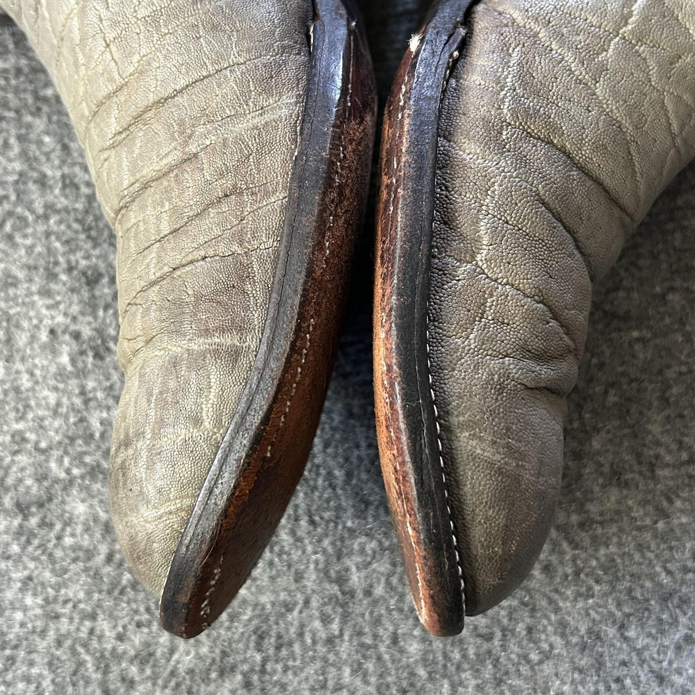 Hondo Boots Vintage Exotic Leather Cowboy Western Boots Gray USA Mens 12D - Picture 14 of 16